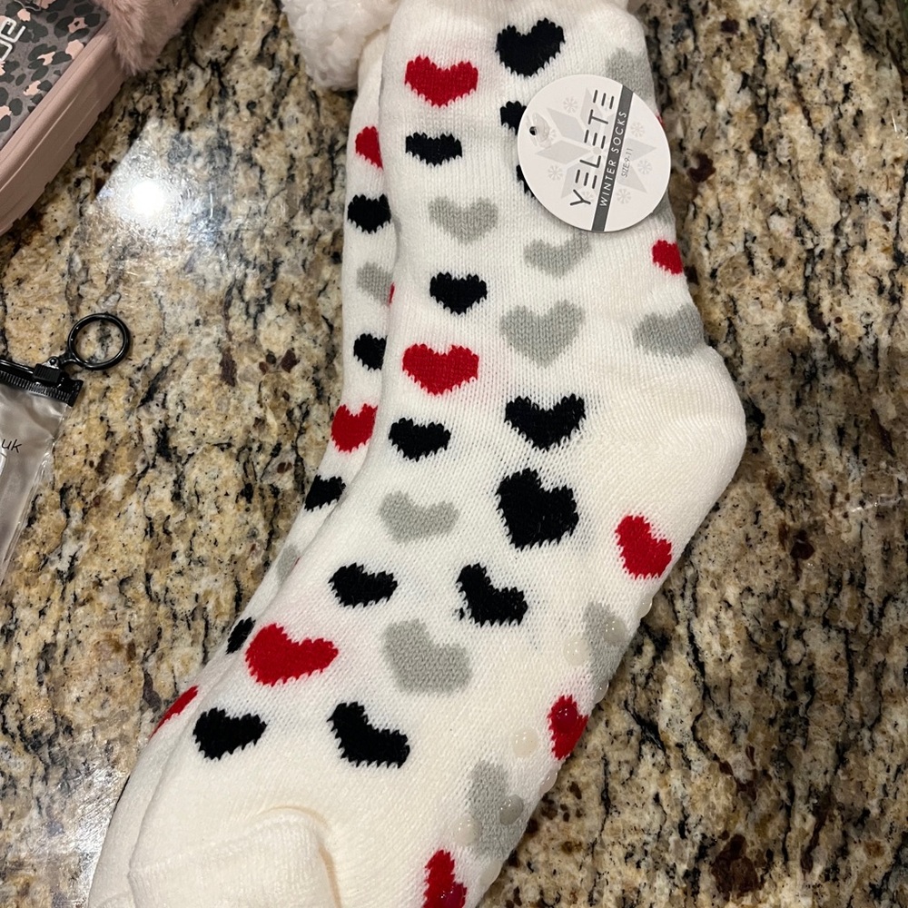 Fuzzy sock slippers